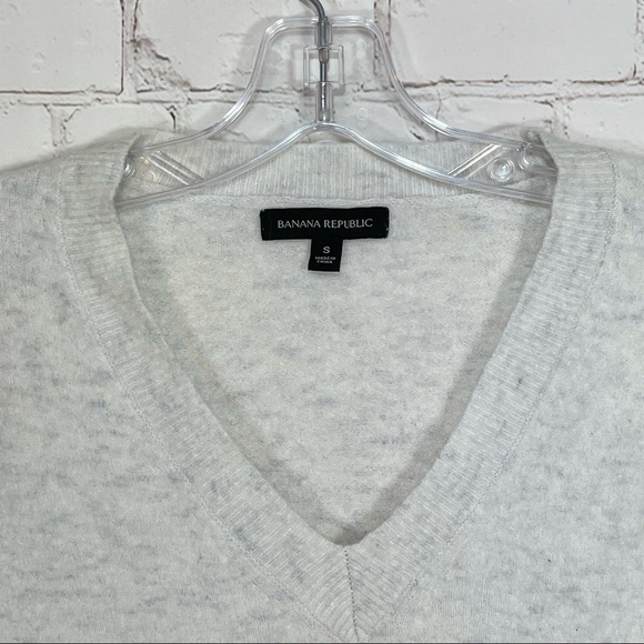 Banana Republic Sweater Womens Small Wool V Neck Long Sleeve Speckled - Picture 2 of 8